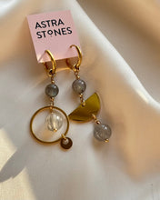 Load image into Gallery viewer, Asimetriski auskari ar Labradorītu