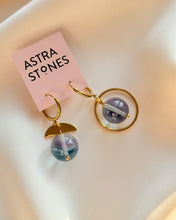 Load image into Gallery viewer, Asimetriski auskari ar Fluorītu