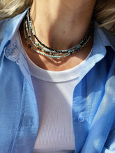 Load image into Gallery viewer, Kaklarota ar Turmalīnu, Oniksu, Topāzu