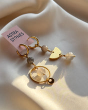 Load image into Gallery viewer, Asimetriski auskari ar Labradorītu