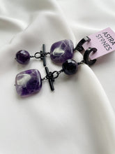 Load image into Gallery viewer, Asimetriski auskari ar Ametistu