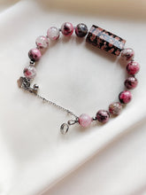 Load image into Gallery viewer, Rokassprādze ar Rodonītu, Obsidiānu, Kvarcu