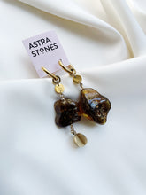 Load image into Gallery viewer, Asimetriski auskari ar Dzintaru