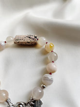 Load image into Gallery viewer, Rokassprādze ar Ahātu, Obsidiānu, Granātu