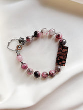 Load image into Gallery viewer, Rokassprādze ar Rodonītu, Obsidiānu, Kvarcu