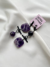 Load image into Gallery viewer, Asimetriski auskari ar Ametistu