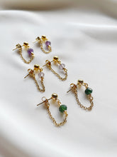 Load image into Gallery viewer, Ķēdīšu auskari ar Nefrītu